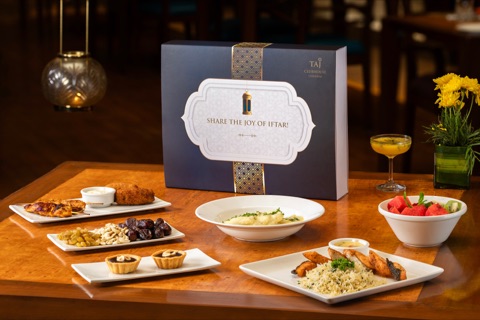 Restaurant gift box with an assortment of plated dishes